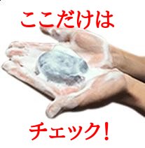 手で泡立てたアニセ薬用石鹸。
